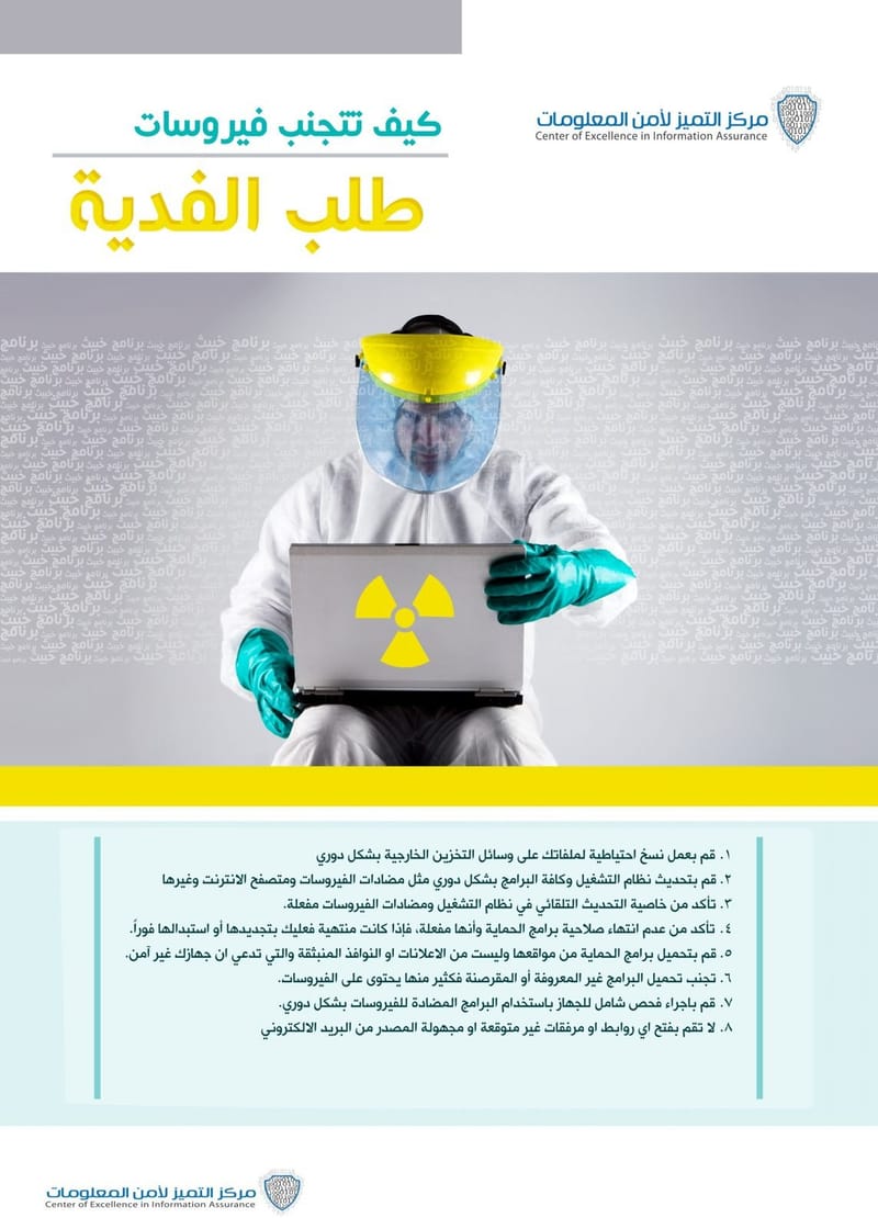 كيف تتجنب فيروسات الفدية