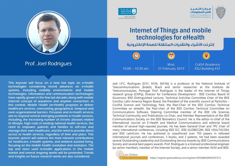 Lecture: Internet of Things and Mobile Technologies for eHealth